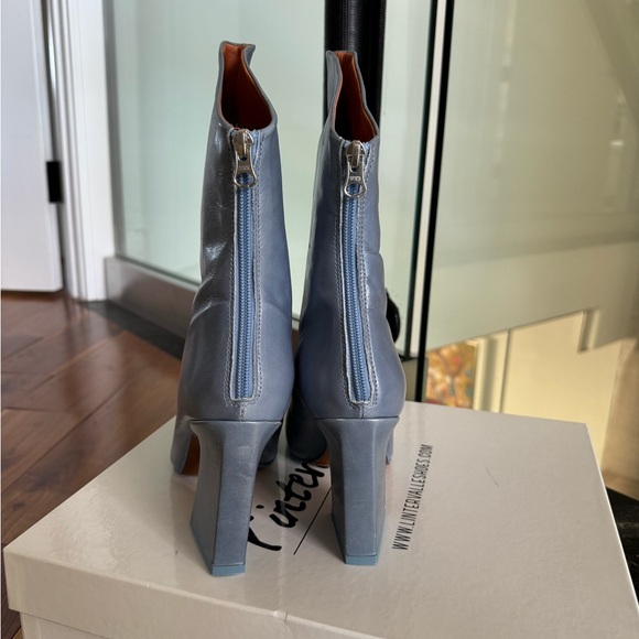 L’Intervalle Lizzo Blue Leather Boots - Picture 3 of 5